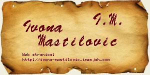 Ivona Mastilović vizit kartica